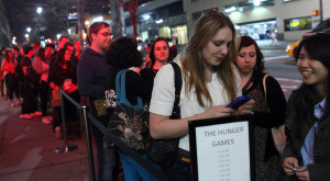 Fans line up for the premier of The Hunger Games in 2012.